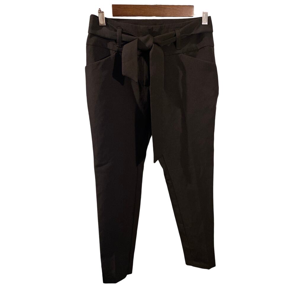 Office Wear Black Paperbag Waist Tie Trousers - Juniors Size 1 - Career/Chic